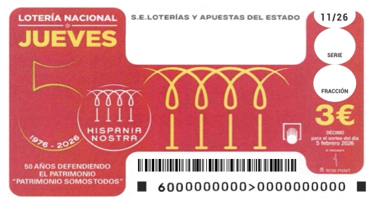 Décimo 38335 ganador de la lotería nacional del jueves 05 de febrero